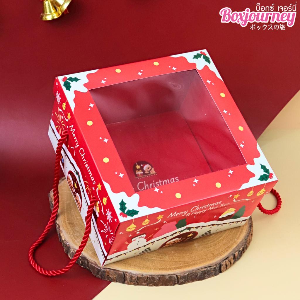 กล่องคุกกี้หูหิ้ว ลาย X-mas delight  18.5x18.5x11 ซม.