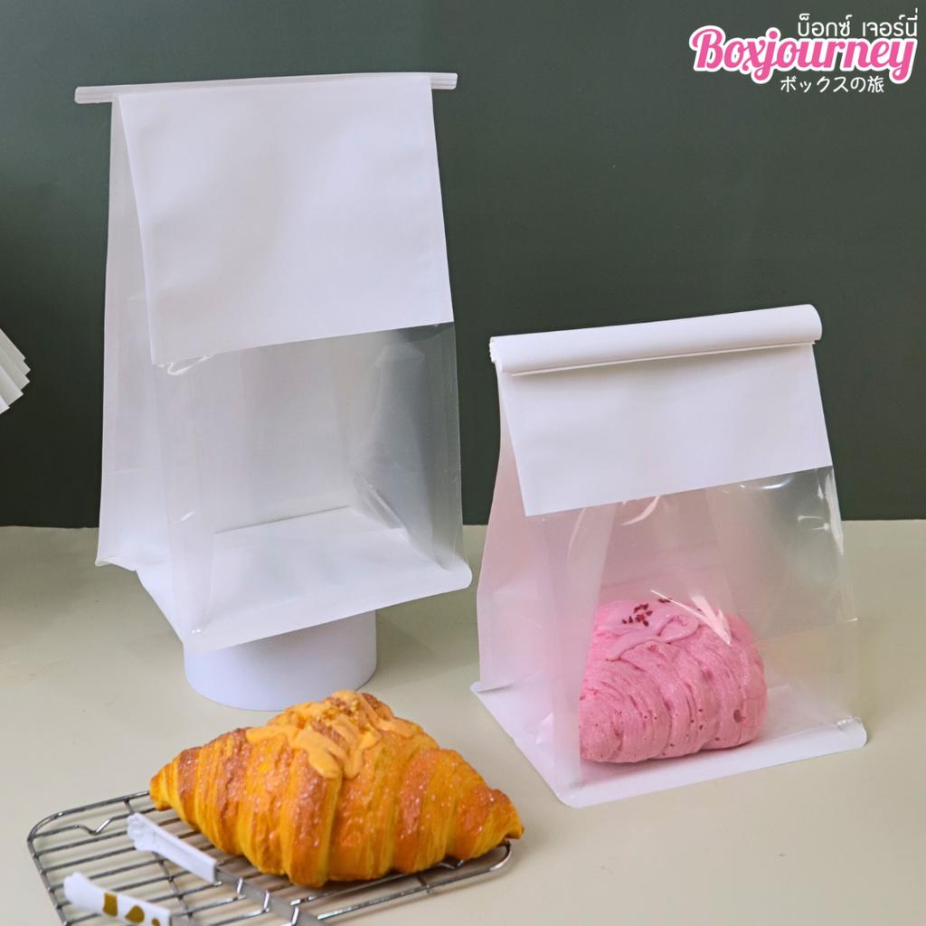 ถุงขนมปัง หน้าต่างแนวนอน สีขาว M
