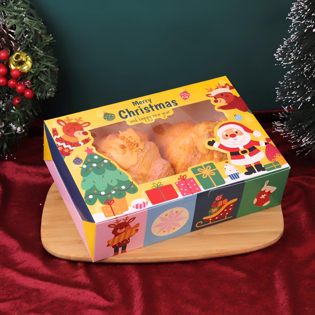 กล่องทรงแบน ลาย Xmas Festival 15x22x6.2 cm