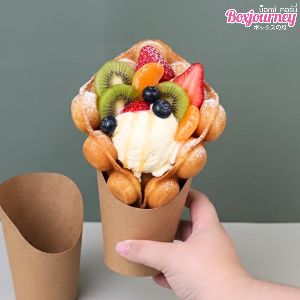 ถ้วยกระดาษปากเฉียง คราฟท์ 12 ออนซ์