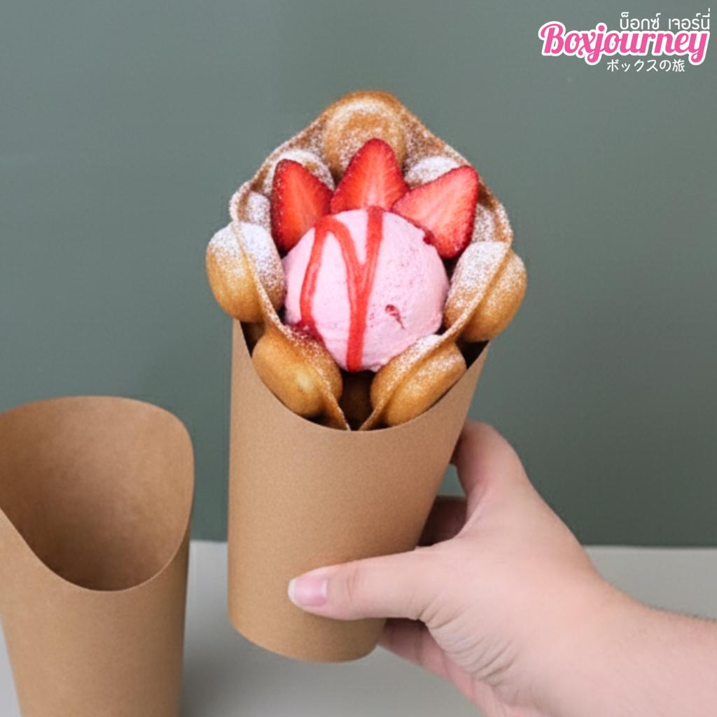 ถ้วยกระดาษปากเฉียง คราฟท์ 16 ออนซ์