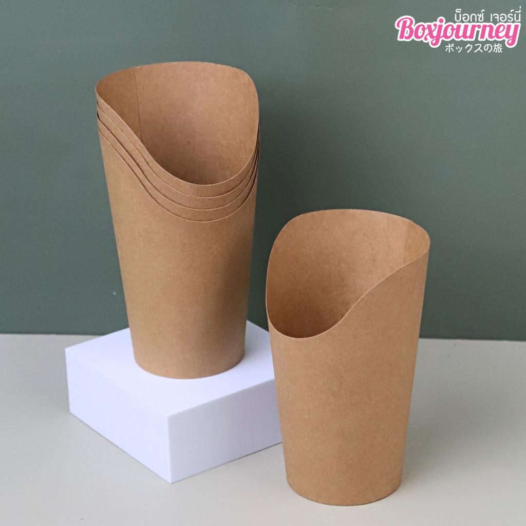 ถ้วยกระดาษปากเฉียง คราฟท์ 16 ออนซ์