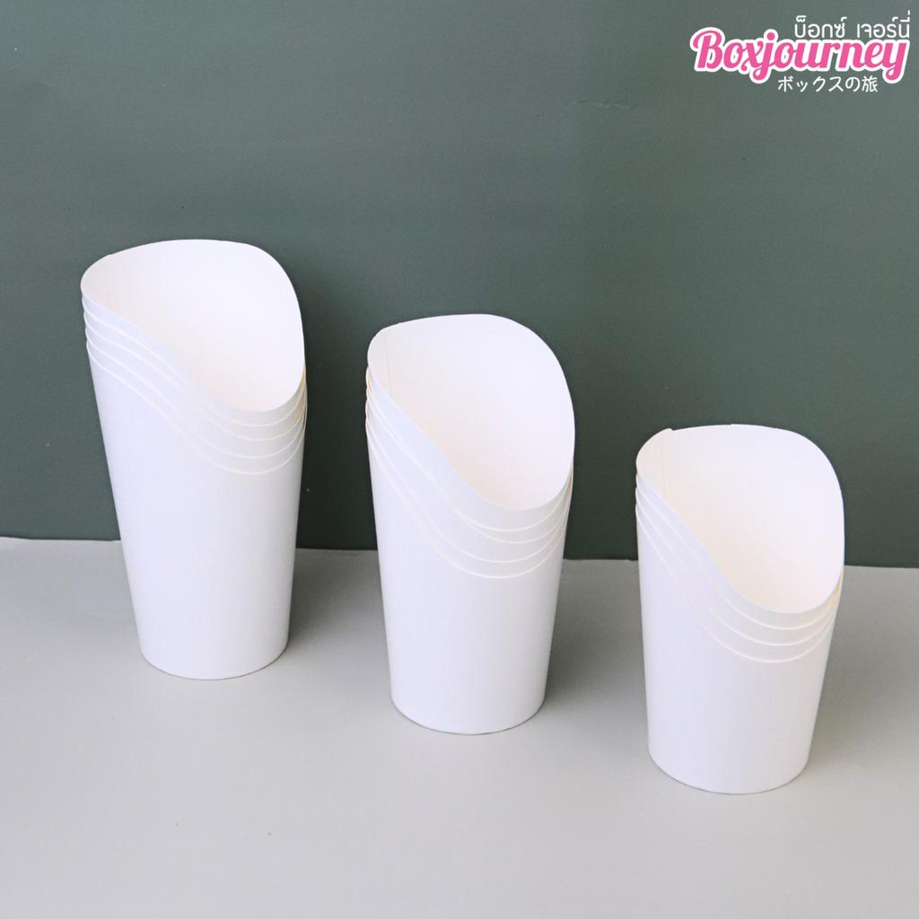 ถ้วยกระดาษปากเฉียง สีขาว  8 ออนซ์