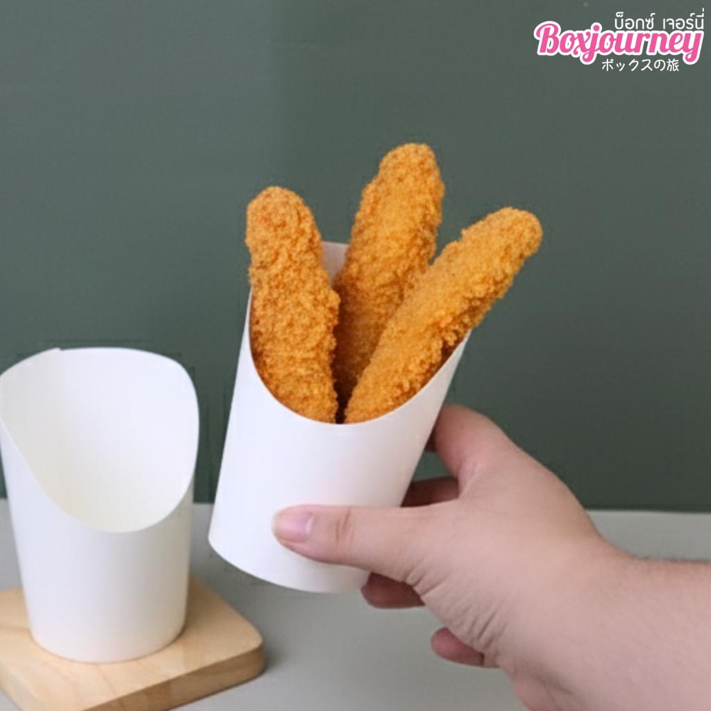 ถ้วยกระดาษปากเฉียง สีขาว  8 ออนซ์