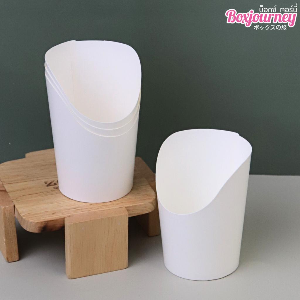 ถ้วยกระดาษปากเฉียง สีขาว  8 ออนซ์