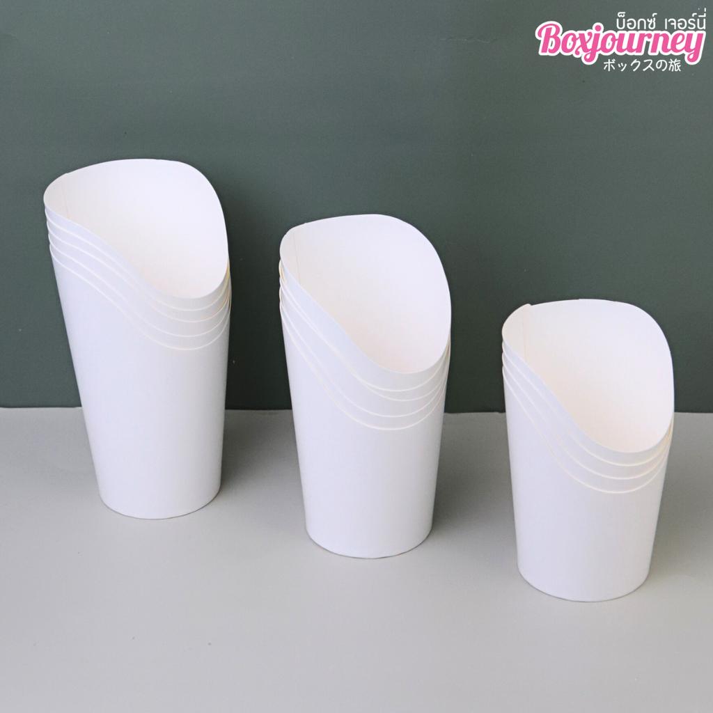 ถ้วยกระดาษปากเฉียง สีขาว 12 ออนซ์