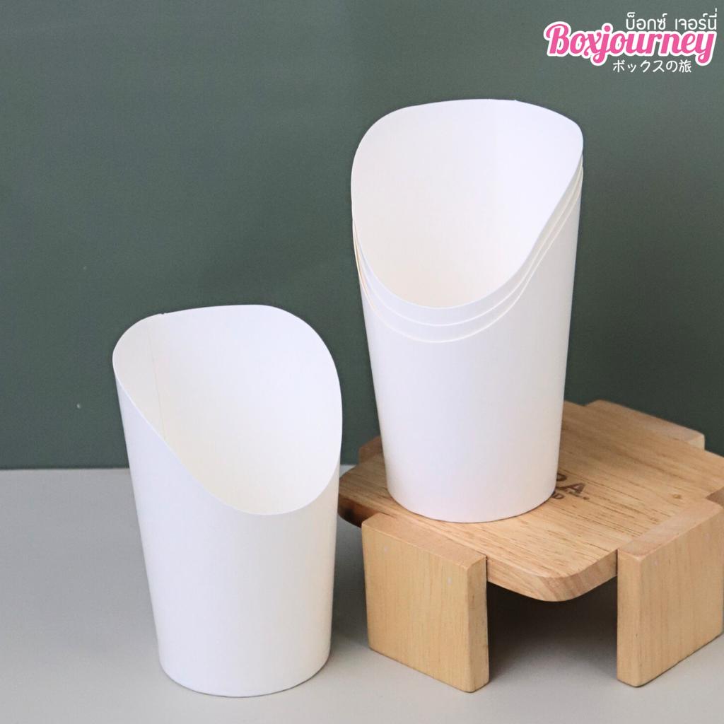 ถ้วยกระดาษปากเฉียง สีขาว 12 ออนซ์