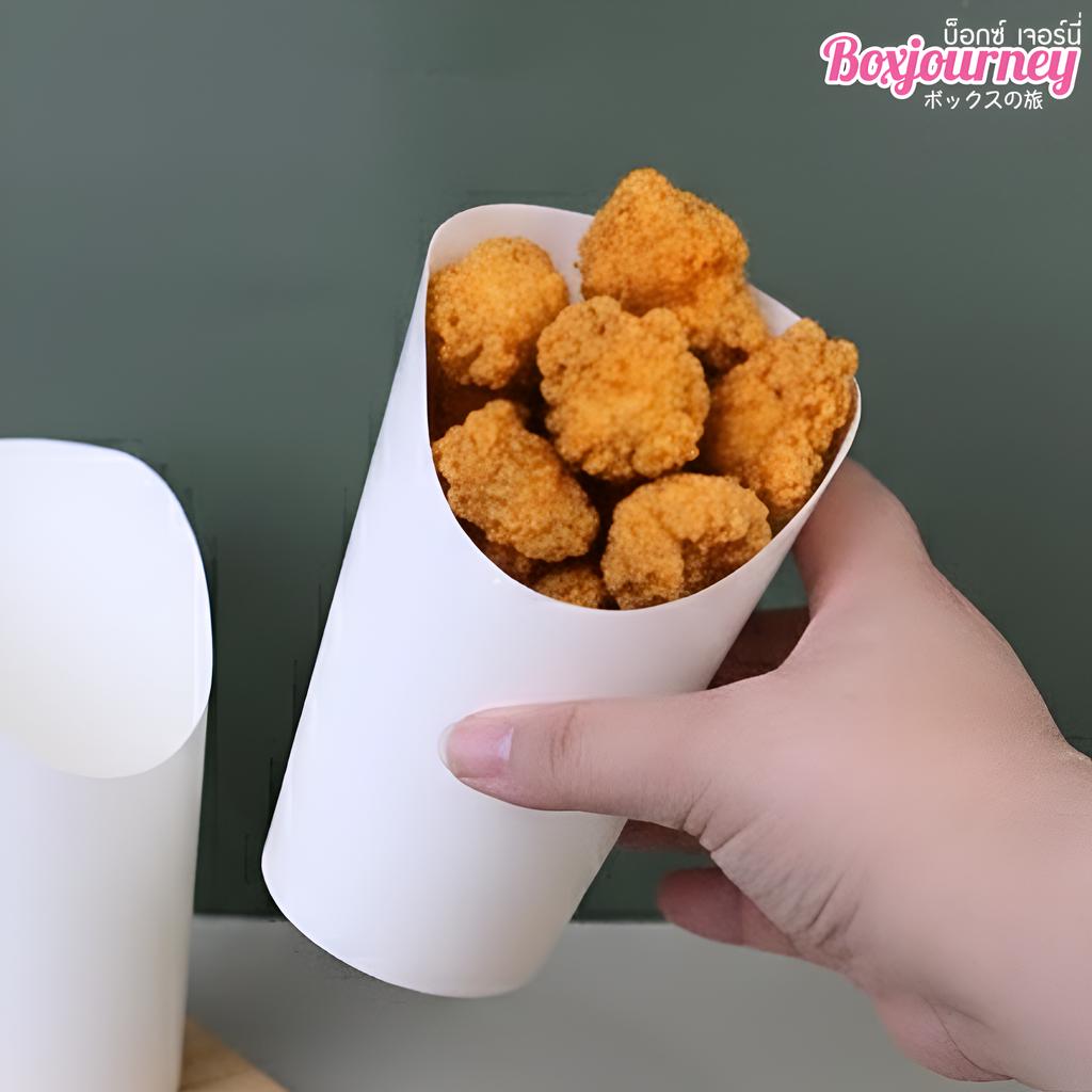 ถ้วยกระดาษปากเฉียง สีขาว 16 ออนซ์