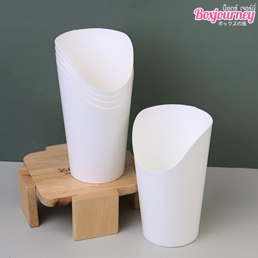 ถ้วยกระดาษปากเฉียง สีขาว 16 ออนซ์