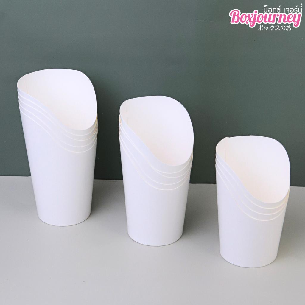 ถ้วยกระดาษปากเฉียง สีขาว 16 ออนซ์