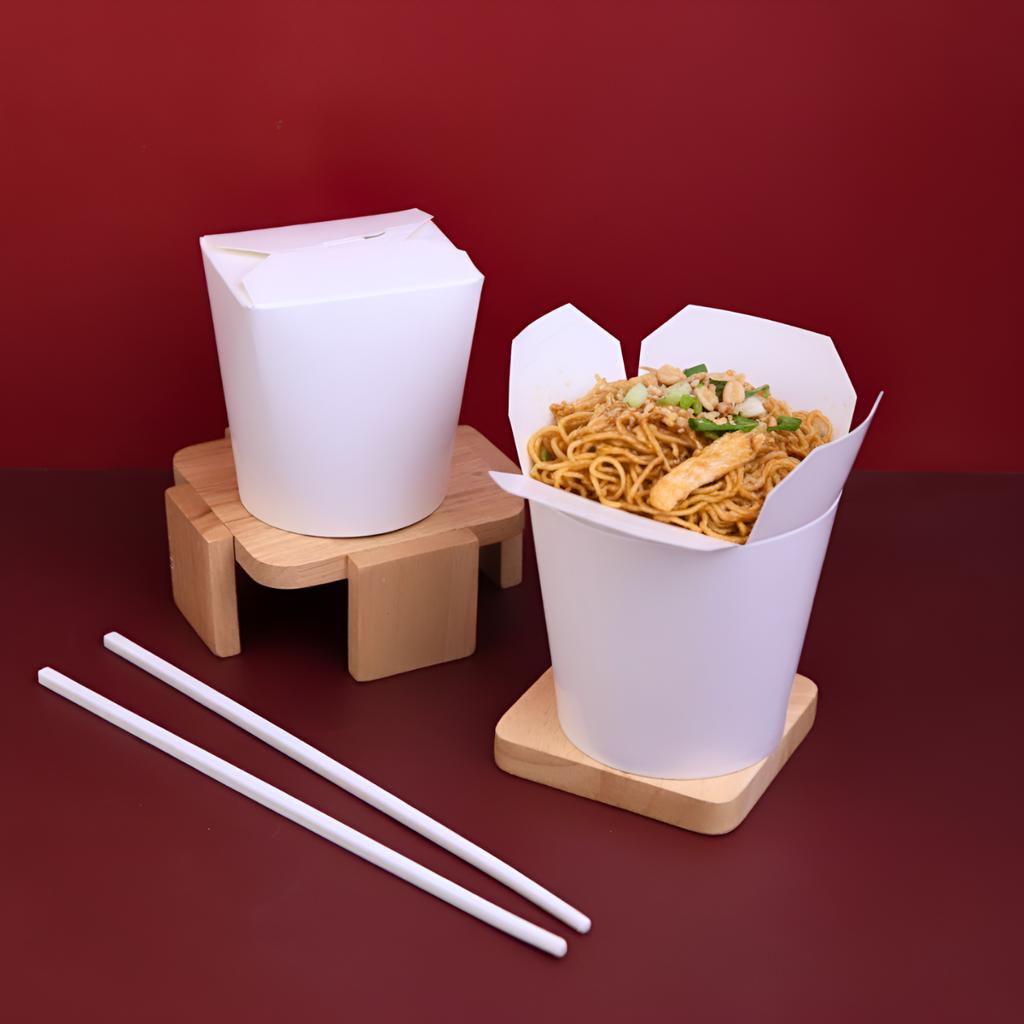 กล่องหมี่ไก่ฉีก สีขาว 16 ออนซ์