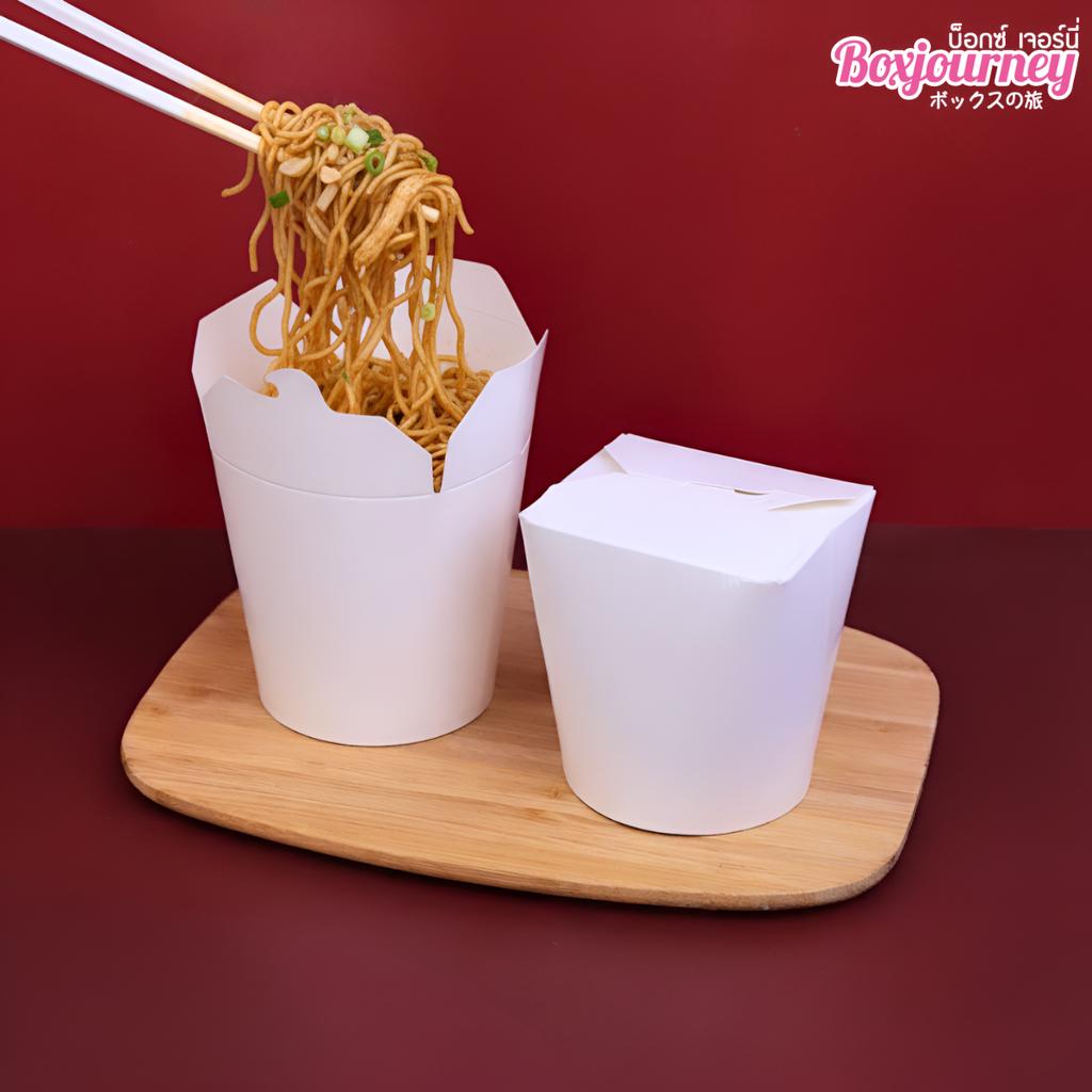 กล่องหมี่ไก่ฉีก สีขาว 16 ออนซ์