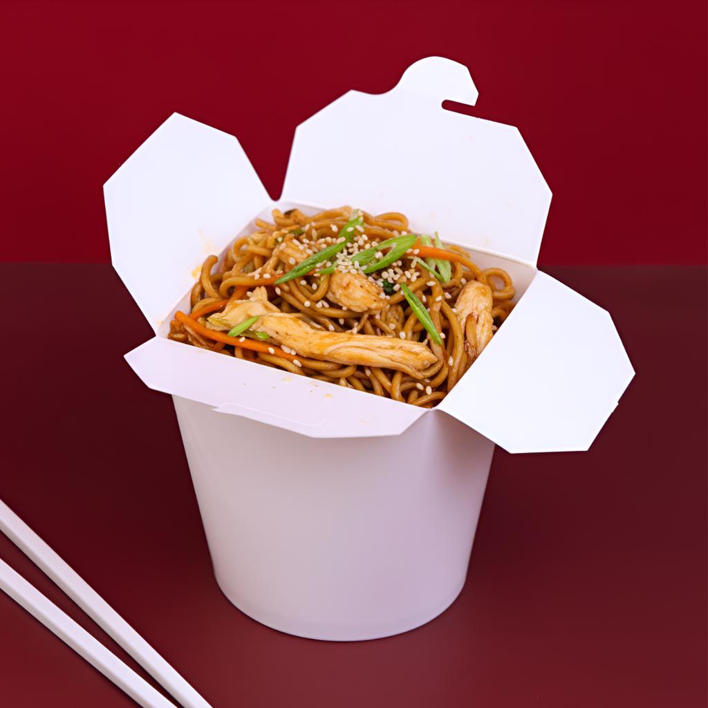 กล่องหมี่ไก่ฉีก สีขาว 26 ออนซ์