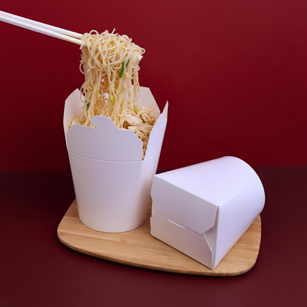 กล่องหมี่ไก่ฉีก สีขาว 32 ออนซ์