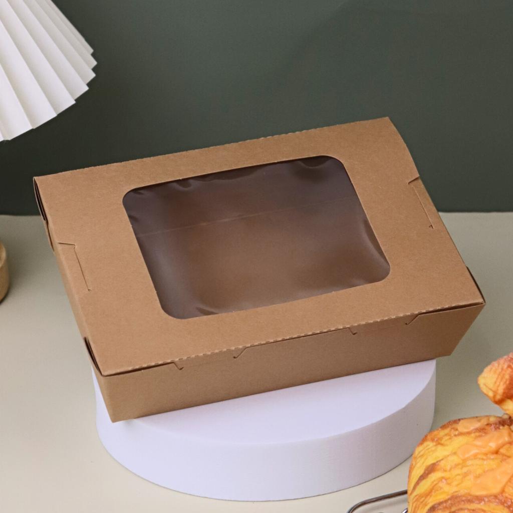 Kraft Paper Box with Window Lid, Capacity 1200 ml