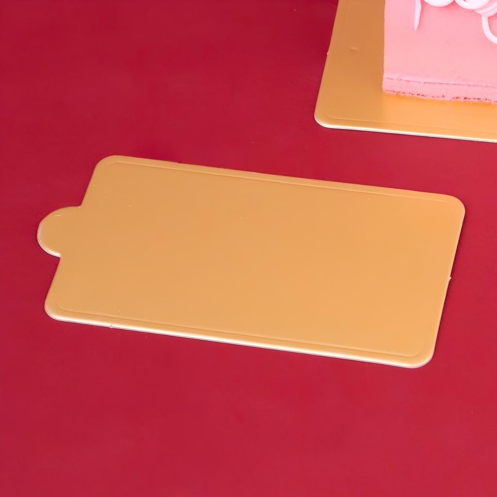 ฐานรองมูสเค้ก ทรงสี่เหลี่ยมผืนผ้า สีทอง