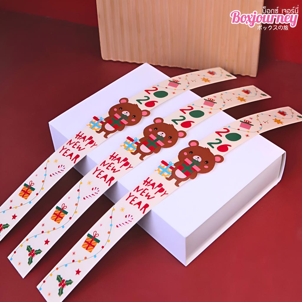 สายคาดกล่อง ลาย New Year Bear ขนาด 3.5x42 ซม.