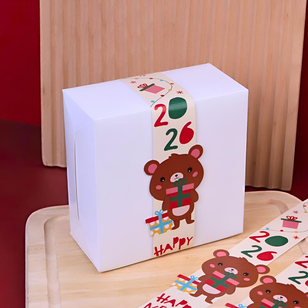 สายคาดกล่อง ลาย New Year Bear ขนาด 3.5x42 ซม.