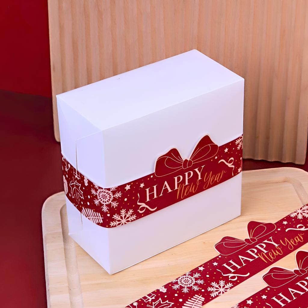 สายคาดกล่อง ลาย Red Sparkle ขนาด 3.5x42 ซม.