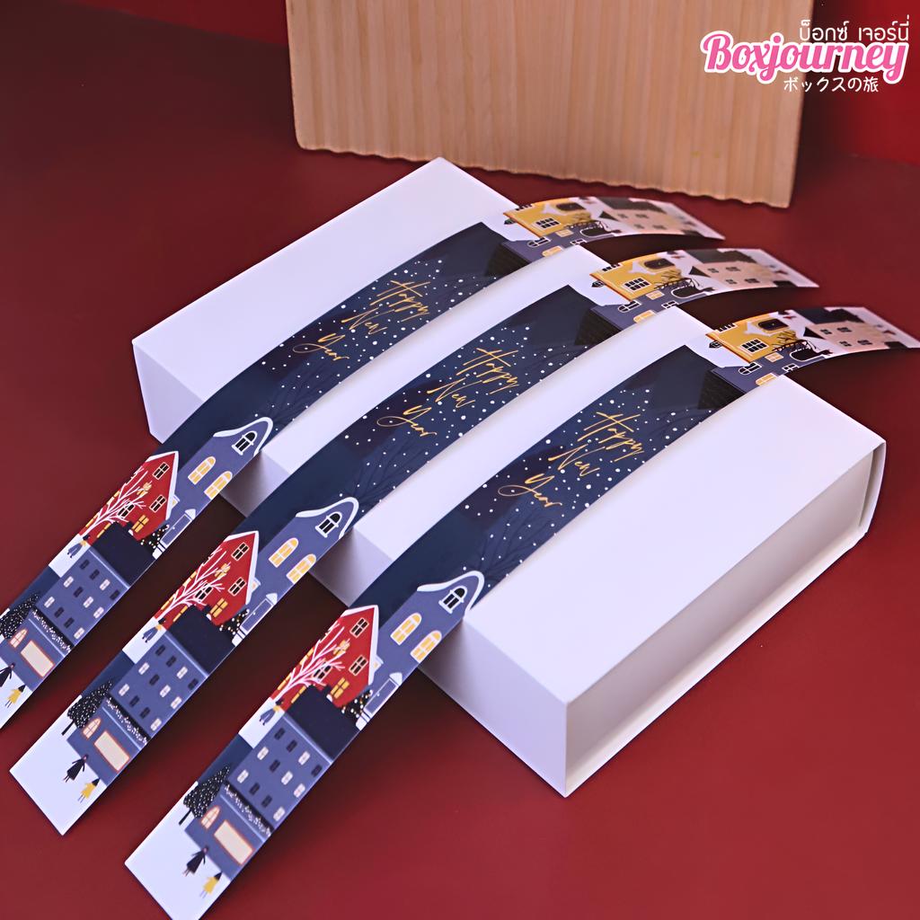 สายคาดกล่อง ลาย Winter Town  ขนาด 3.5x42 ซม.