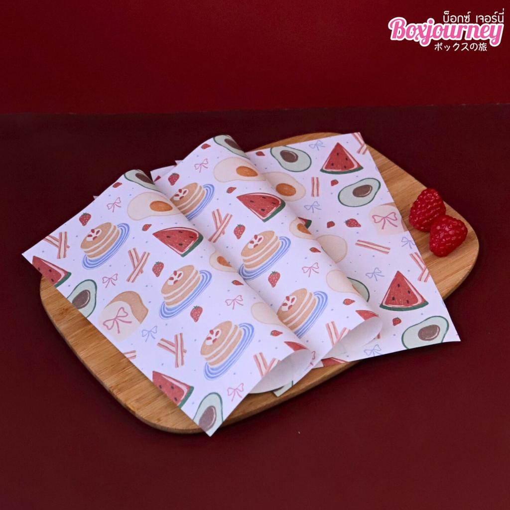 กระดาษรองอาหาร ลาย Sweet Morning ขนาด 6x8 นิ้ว (ไม่เคลือบ)