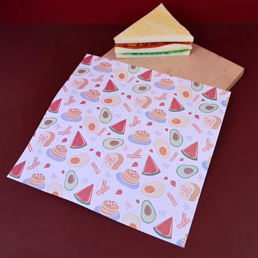 กระดาษรองอาหาร ลาย Sweet Morning ขนาด 30x30 ซม. (ไม่เคลือบ)
