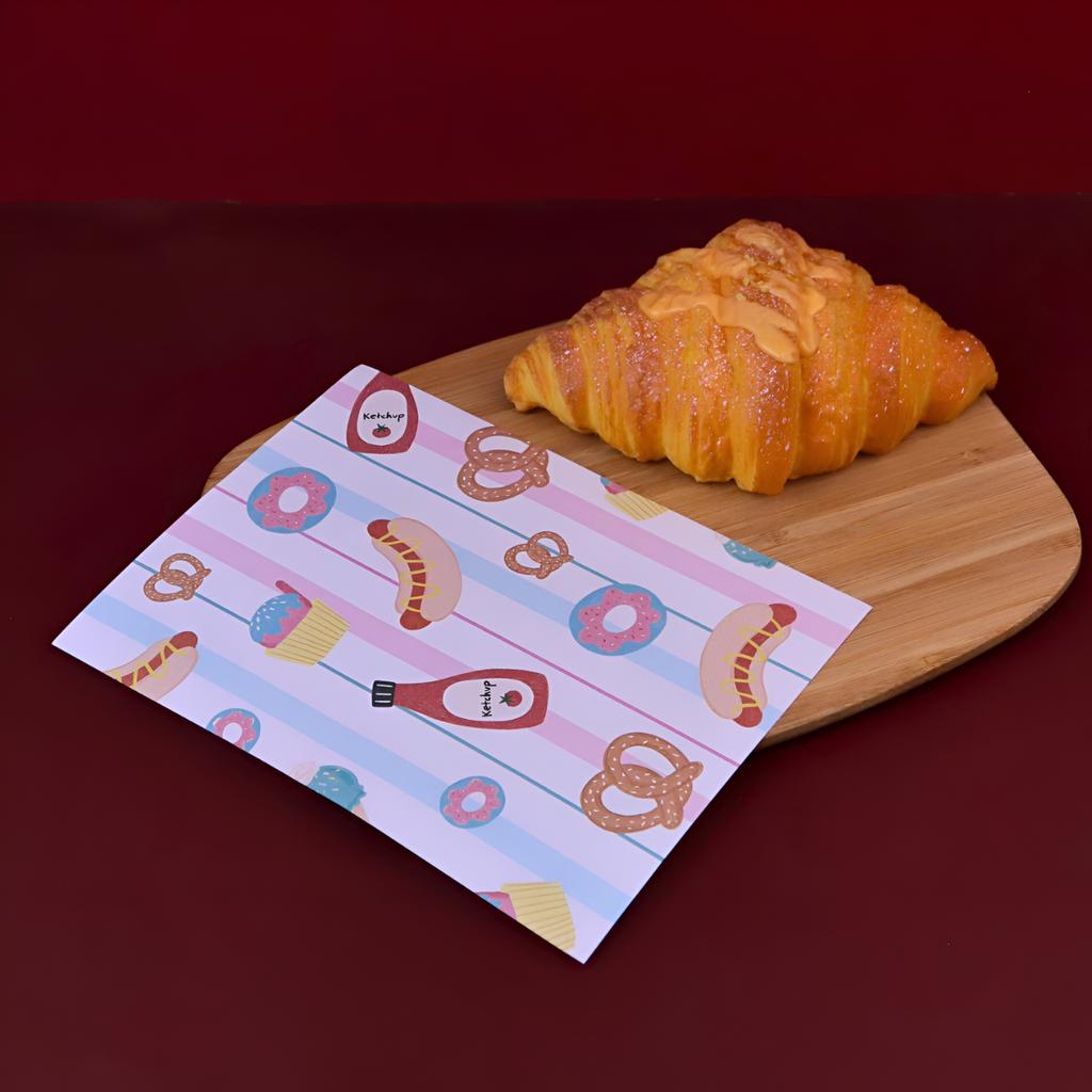 กระดาษรองอาหาร ลาย Carnival Treats ขนาด 6x8 นิ้ว (ไม่เคลือบ)