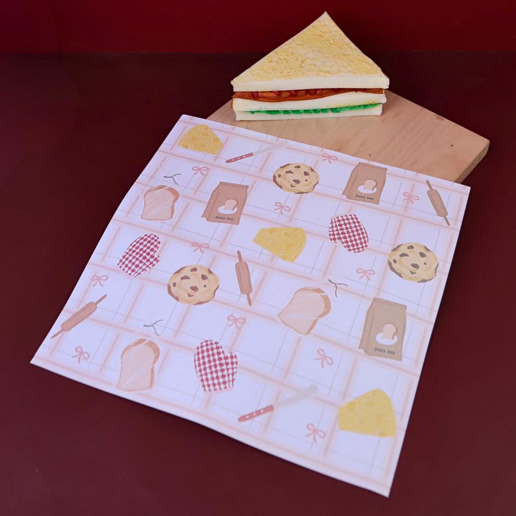 กระดาษรองอาหาร ลาย Little Bakery ขนาด 30x30 ซม. (ไม่เคลือบ)