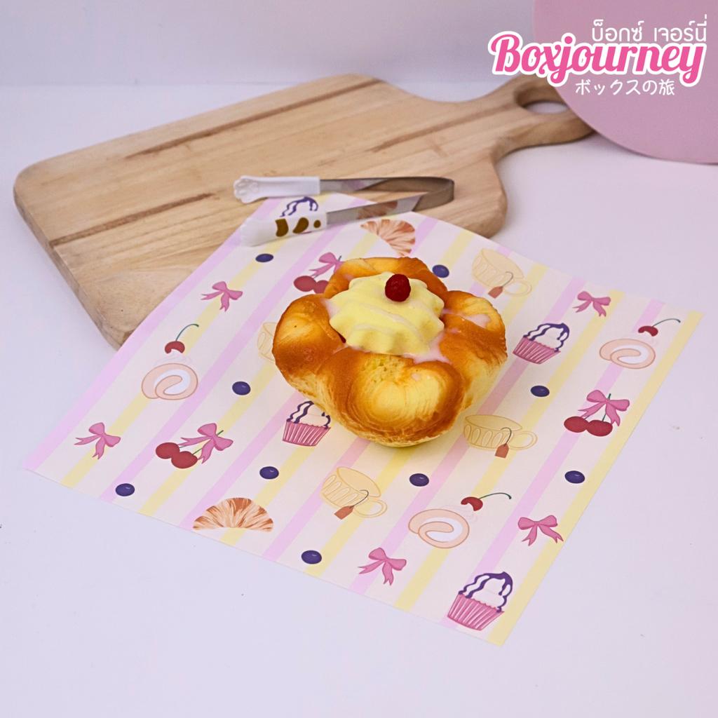 กระดาษรองอาหาร ลาย Sweet Tea Time  ขนาด 10x10 นิ้ว (ไม่เคลือบ)