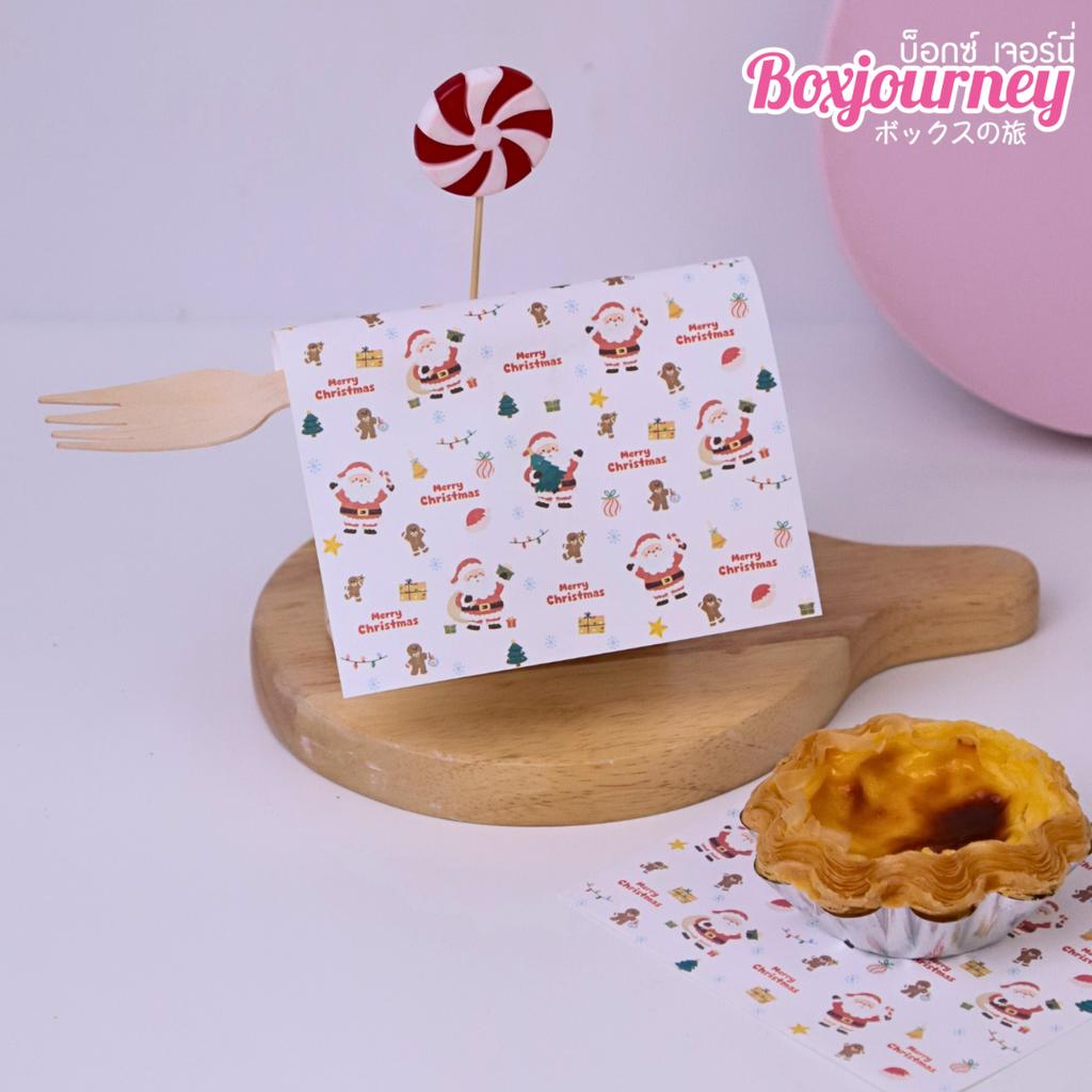 กระดาษรองอาหาร ลาย Ginger & Santa ขนาด 12x12 ซม. (ไม่เคลือบ)