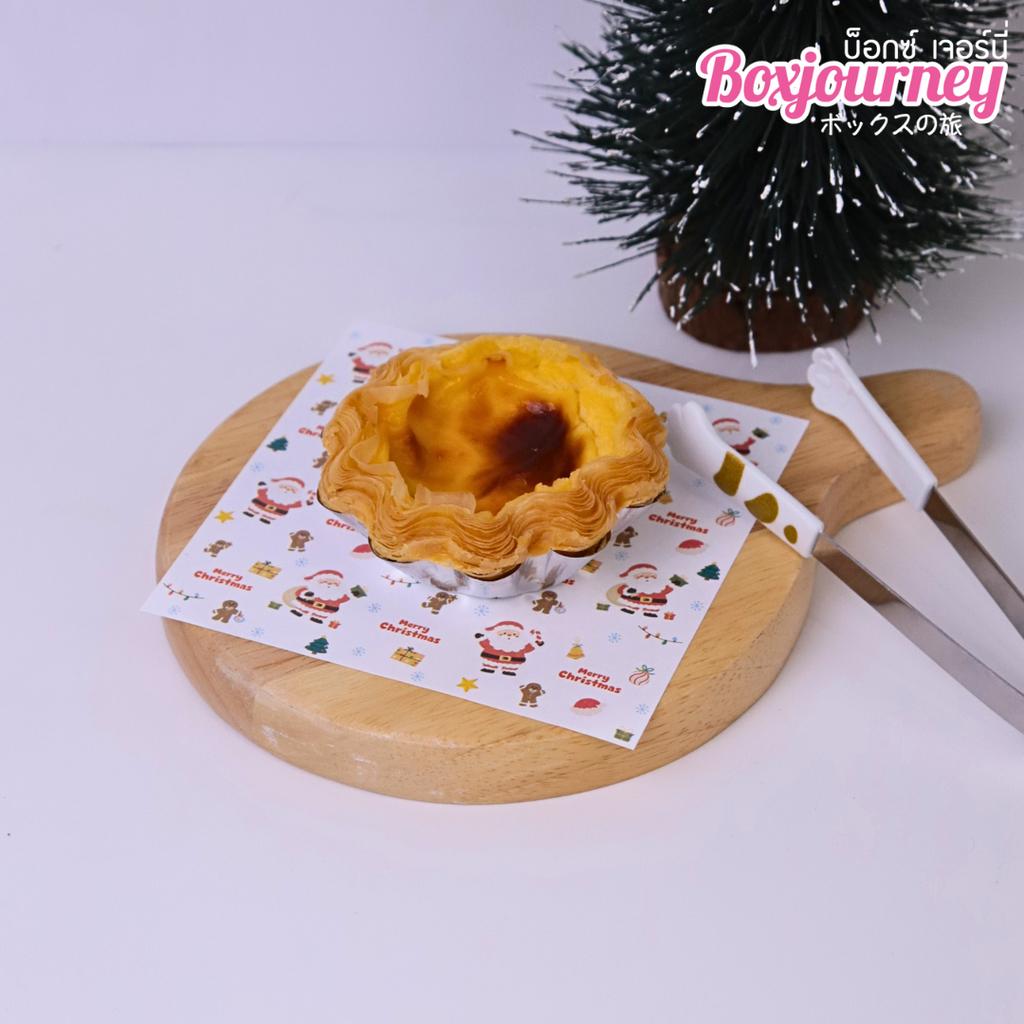 กระดาษรองอาหาร ลาย Ginger & Santa ขนาด 12x12 ซม. (ไม่เคลือบ)
