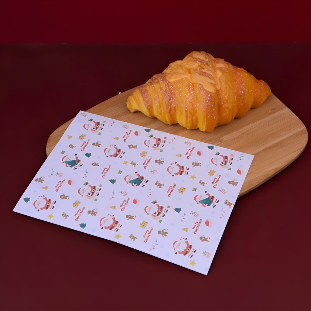 กระดาษรองอาหาร ลาย  Ginger & Santa  ขนาด 6x8 นิ้ว (ไม่เคลือบ)