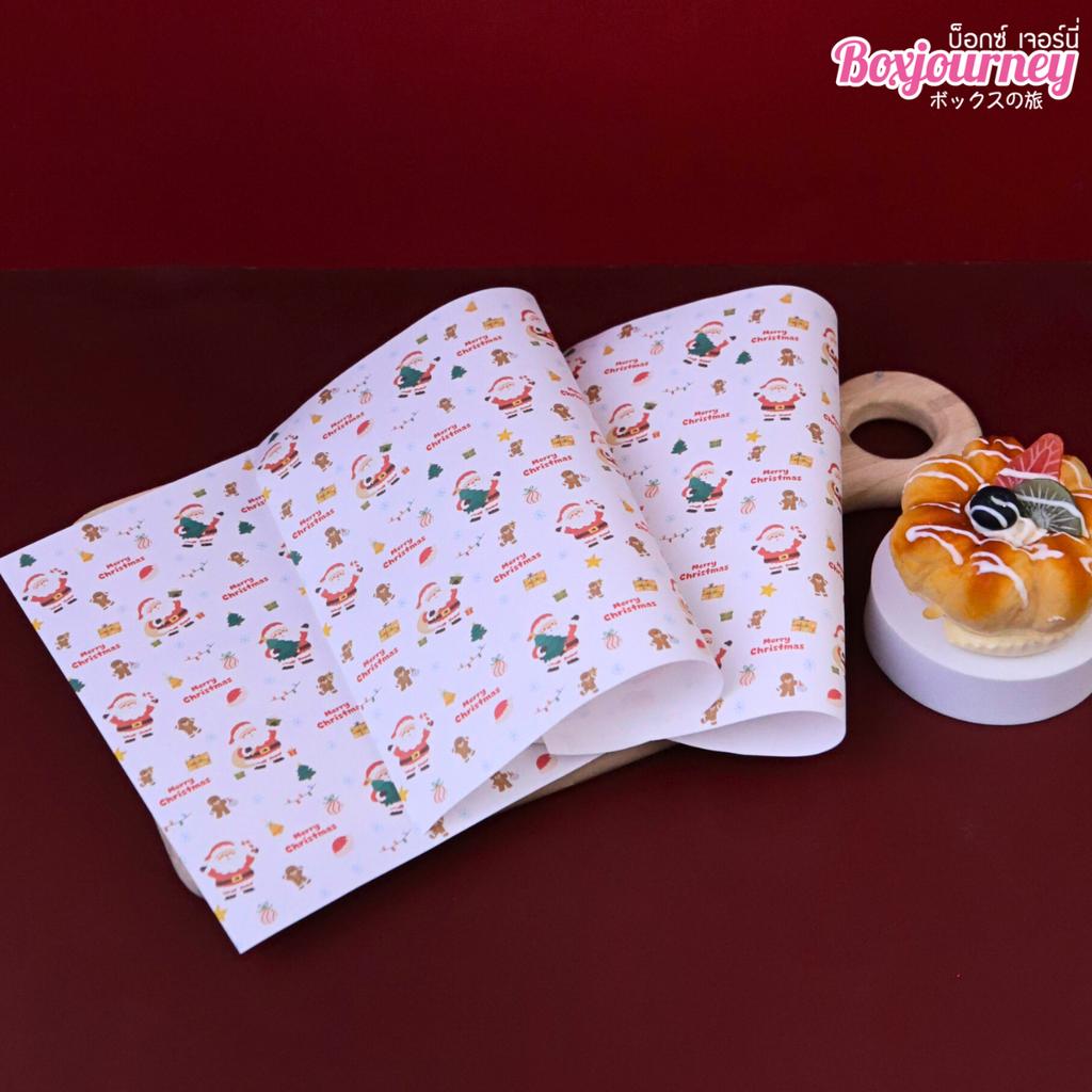 กระดาษรองอาหาร ลาย  Ginger & Santa  ขนาด 8x8 นิ้ว (ไม่เคลือบ)