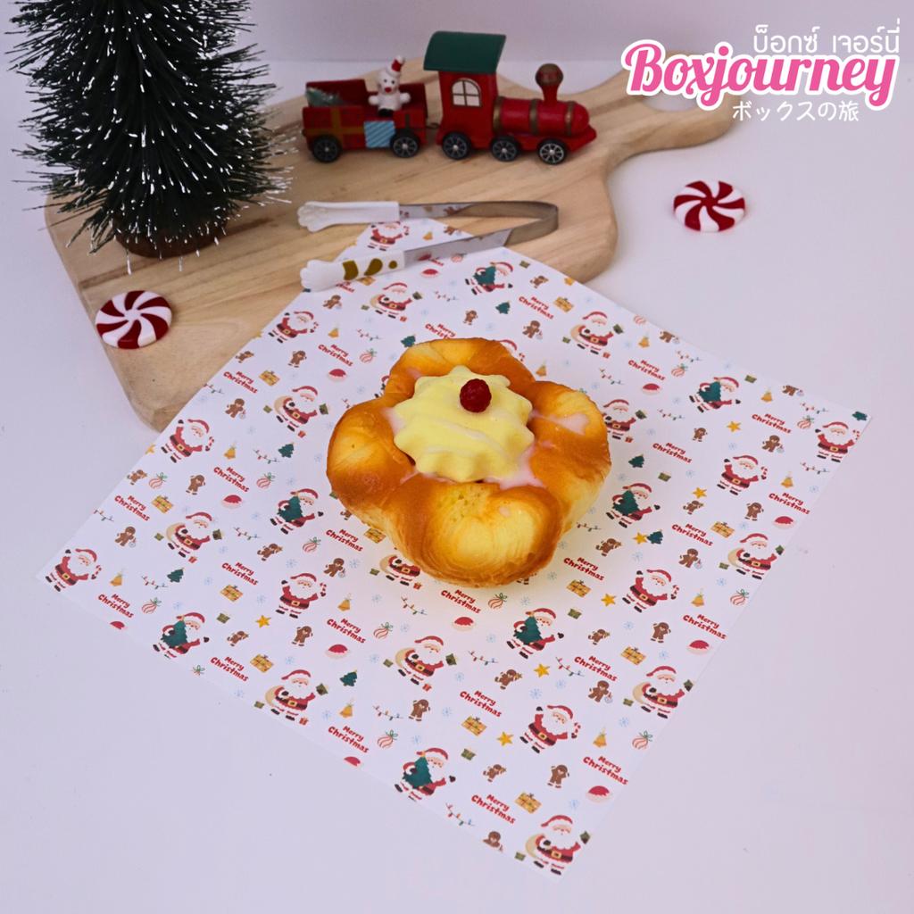 กระดาษรองอาหาร ลาย  Ginger & Santa  ขนาด 10x10 นิ้ว (ไม่เคลือบ)