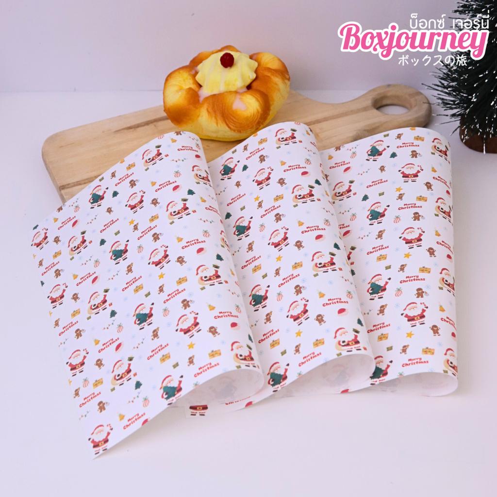 กระดาษรองอาหาร ลาย  Ginger & Santa  ขนาด 10x10 นิ้ว (ไม่เคลือบ)