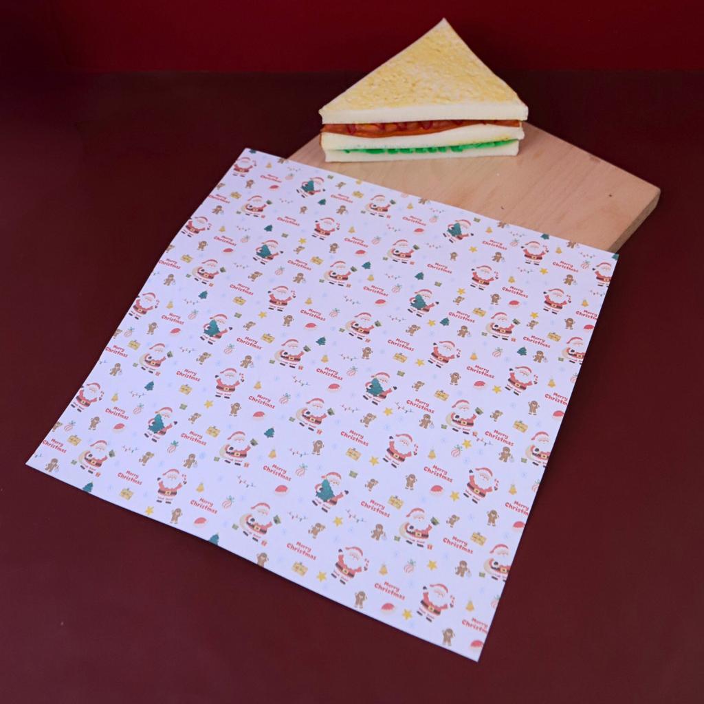 กระดาษรองอาหาร ลาย  Ginger & Santa  ขนาด 30x30 ซม. (ไม่เคลือบ)