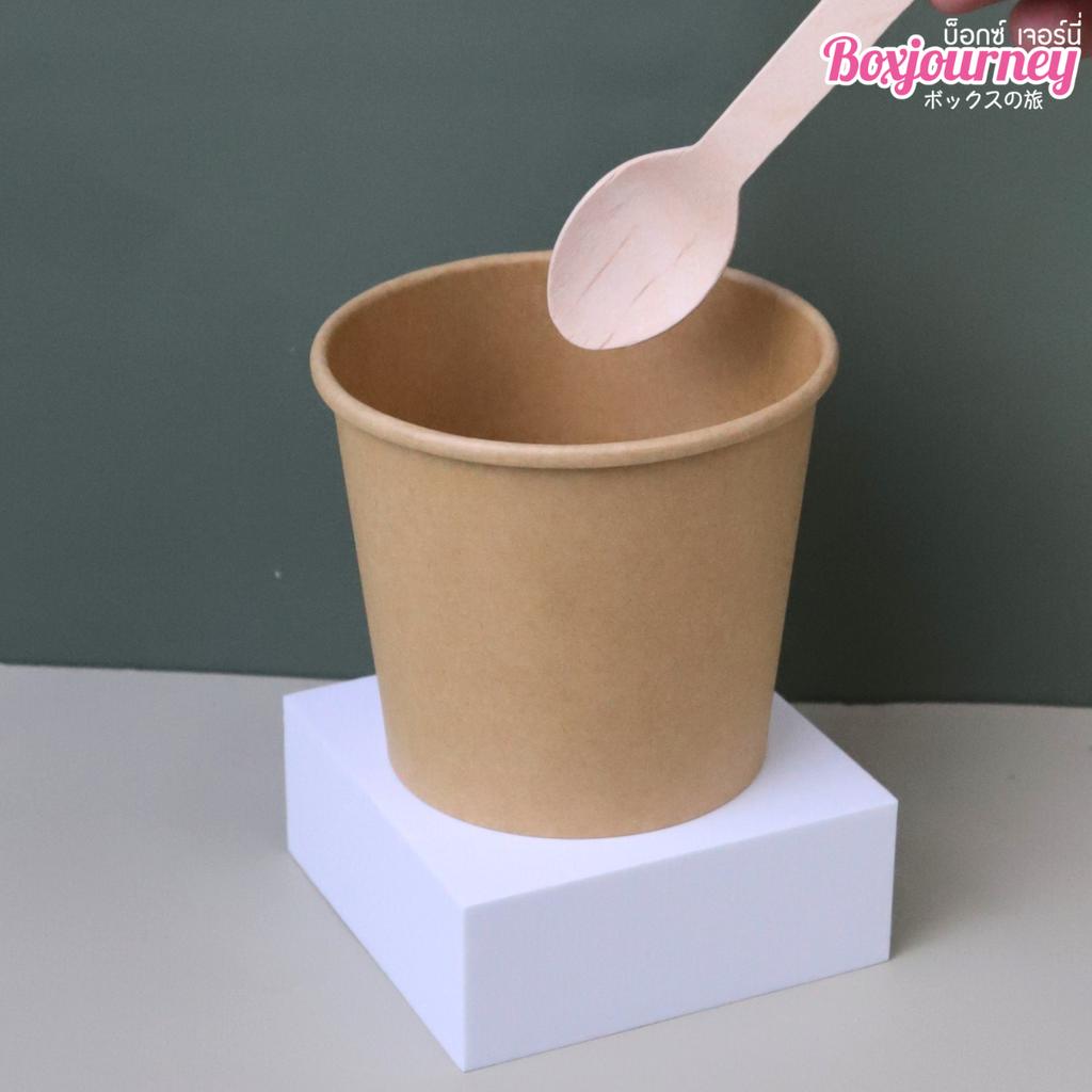 กล่องอาหารกระดาษคราฟท์ ทรงกลม 560ml. (ไม่มีฝา)