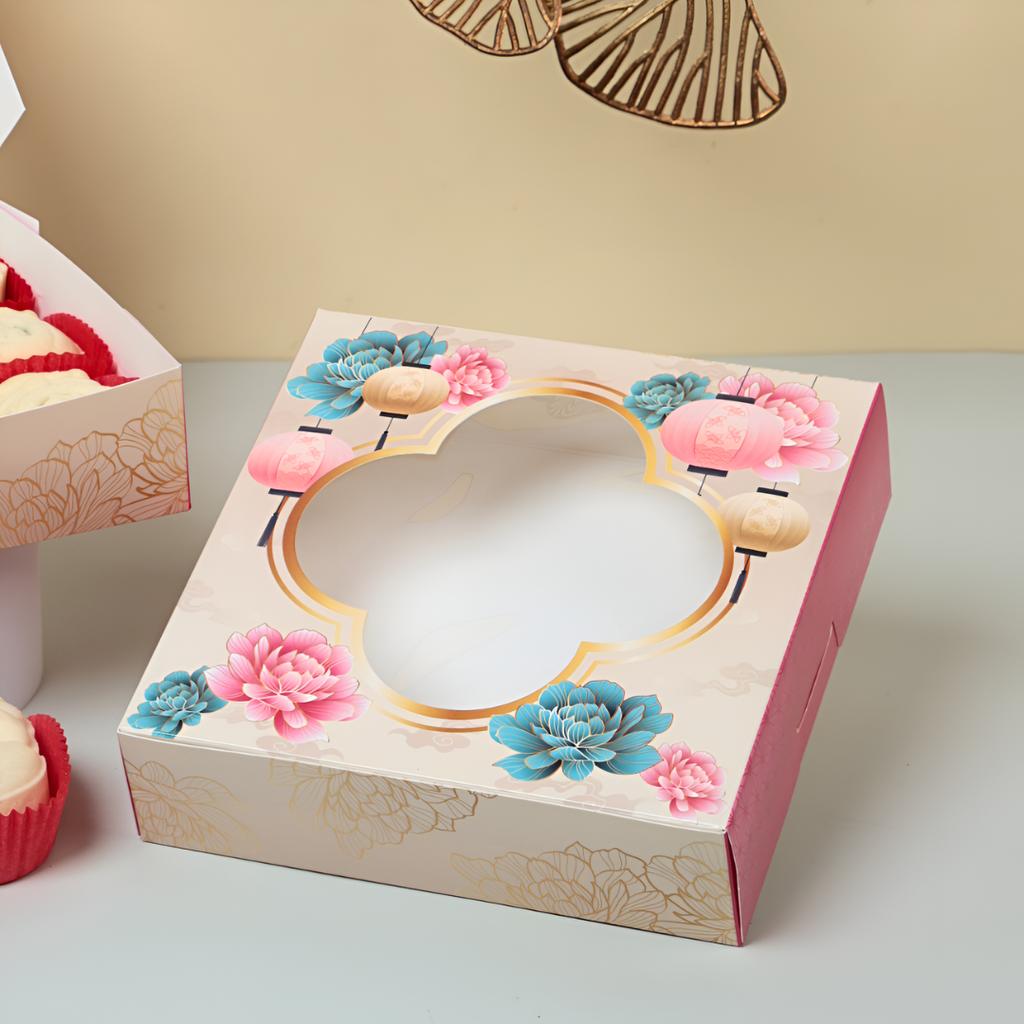 กล่องบราวนี่ ลาย Blossom Grace 15x15x4 ซม.