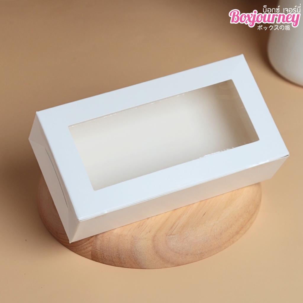 กล่องทาร์ตไข่  สีขาว 7.5x14.5x4 ซม.