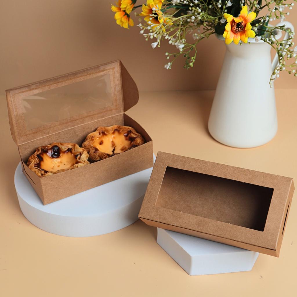 กล่องทาร์ตไข่ คราฟท์ 7.5x14.5x4 ซม.