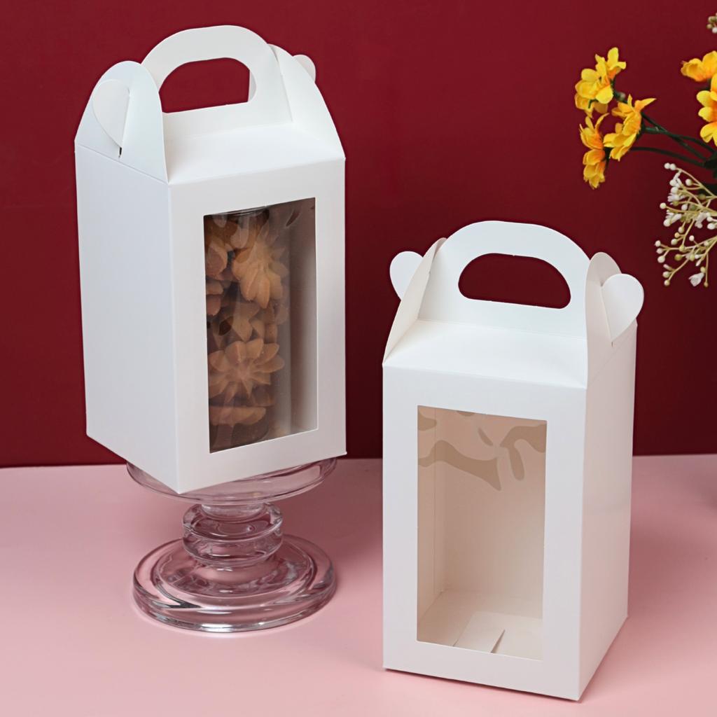 กล่องหูหิ้ว ขาว 10x10x16 ซม.