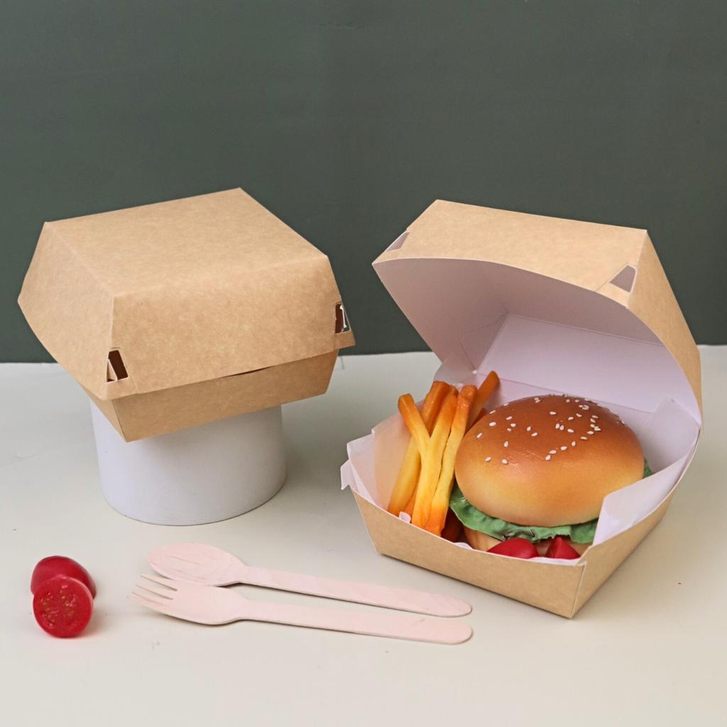 กล่องแฮมเบอร์เกอร์คราฟท์ ฝาพับ ไซส์ M