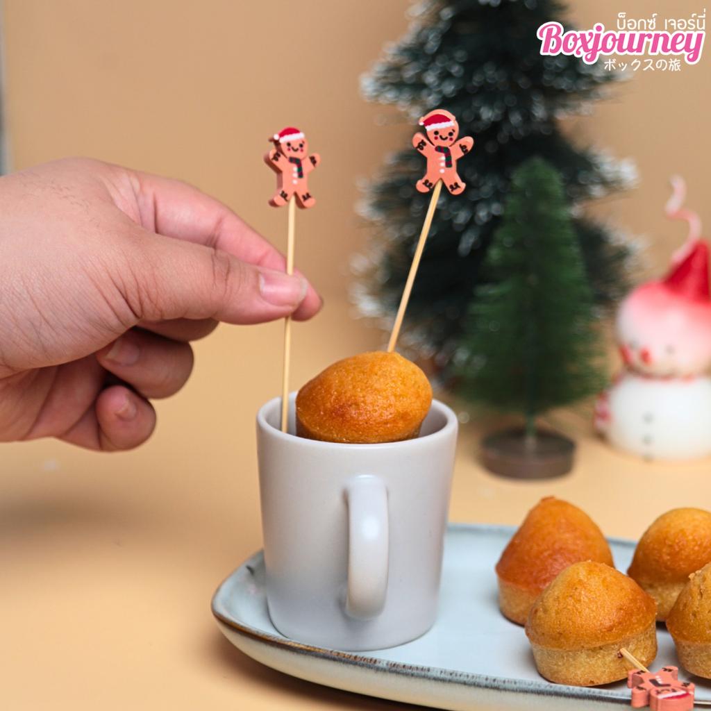 ไม้เสียบแฟนตาซี รูปคุกกี้ขิงซานต้า ยาว 12 ซม.