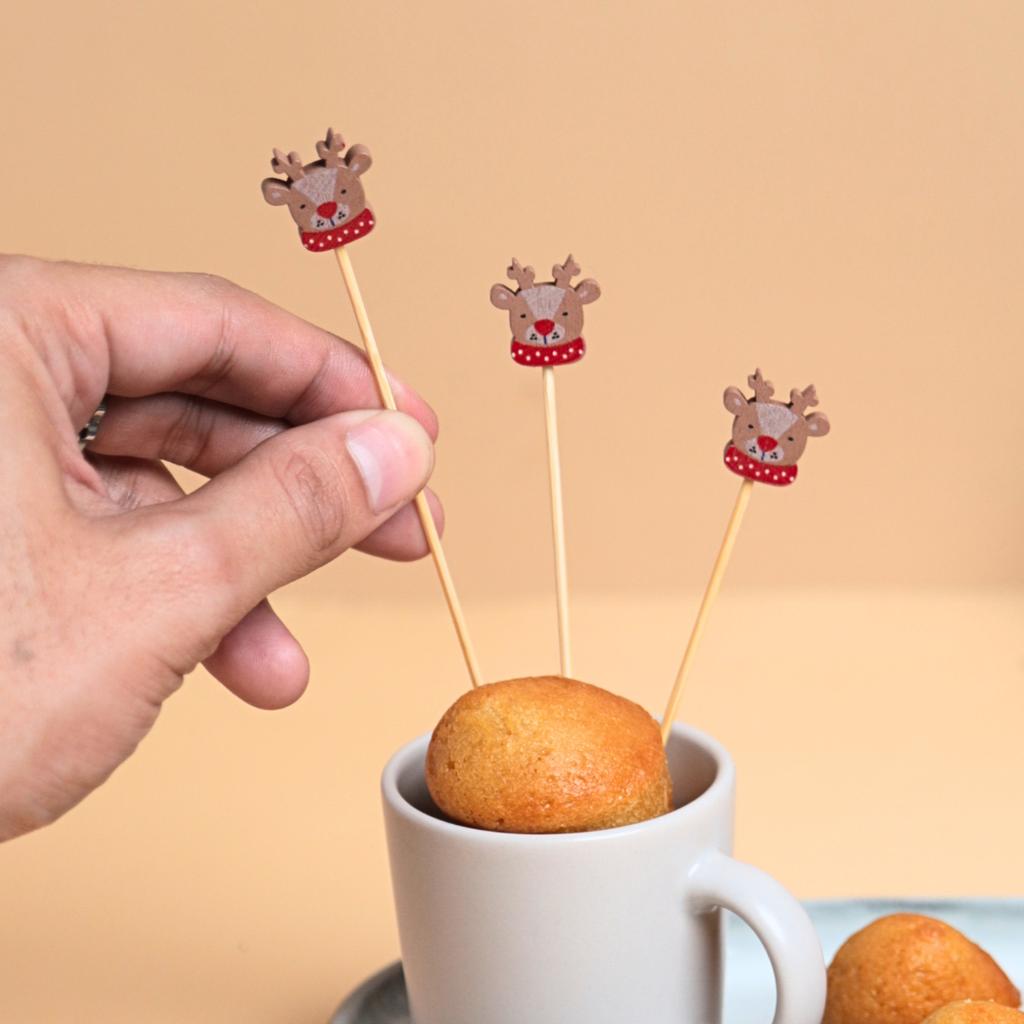 ไม้เสียบแฟนตาซี รูปกวางรูดอล์ฟ ยาว 12 ซม.