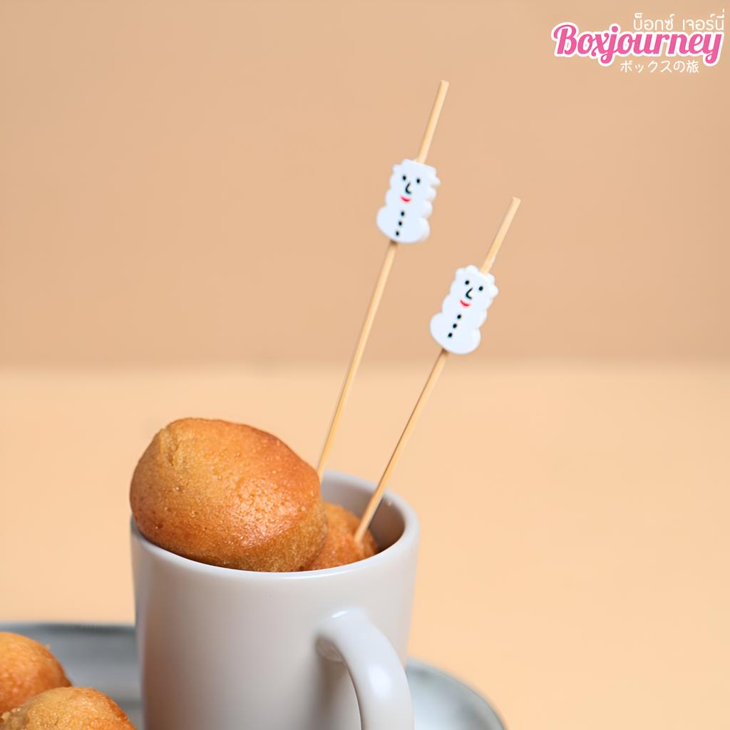 ไม้เสียบแฟนตาซี รูปตุ๊กตาหิมะ ยาว 12 ซม.