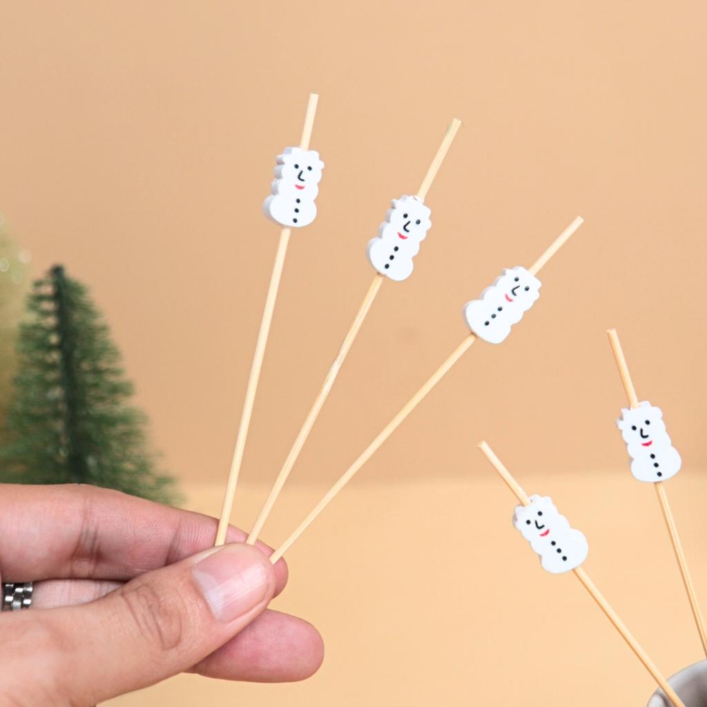 ไม้เสียบแฟนตาซี รูปตุ๊กตาหิมะ ยาว 12 ซม.
