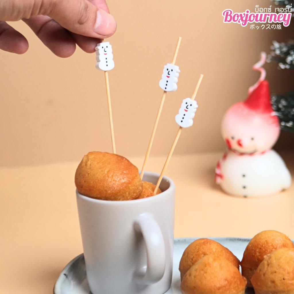 ไม้เสียบแฟนตาซี รูปตุ๊กตาหิมะ ยาว 12 ซม.