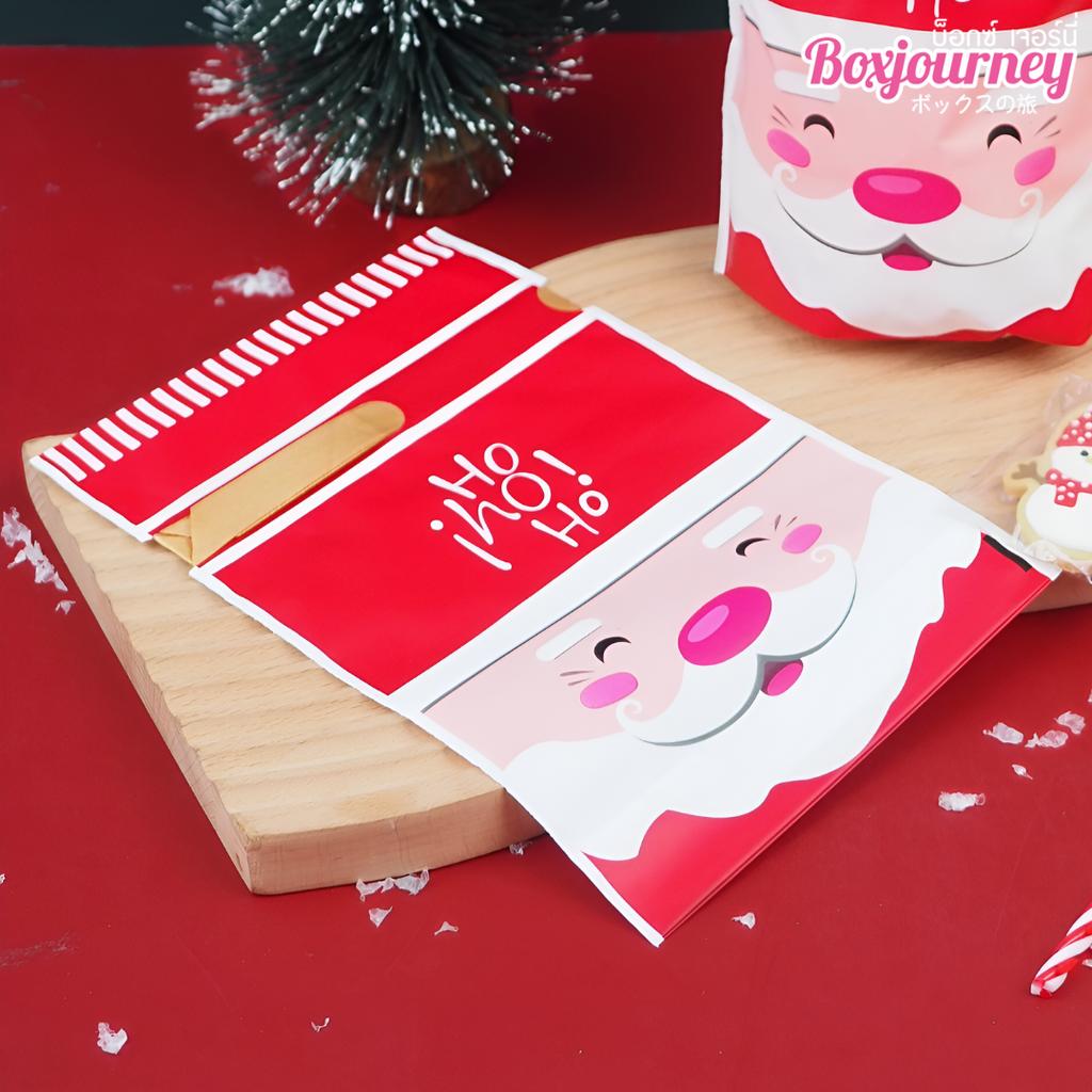 ถุงของขวัญ พร้อมโบว์ ลายคริสต์มาส คละลาย ขนาด 15x6x23 ซม.