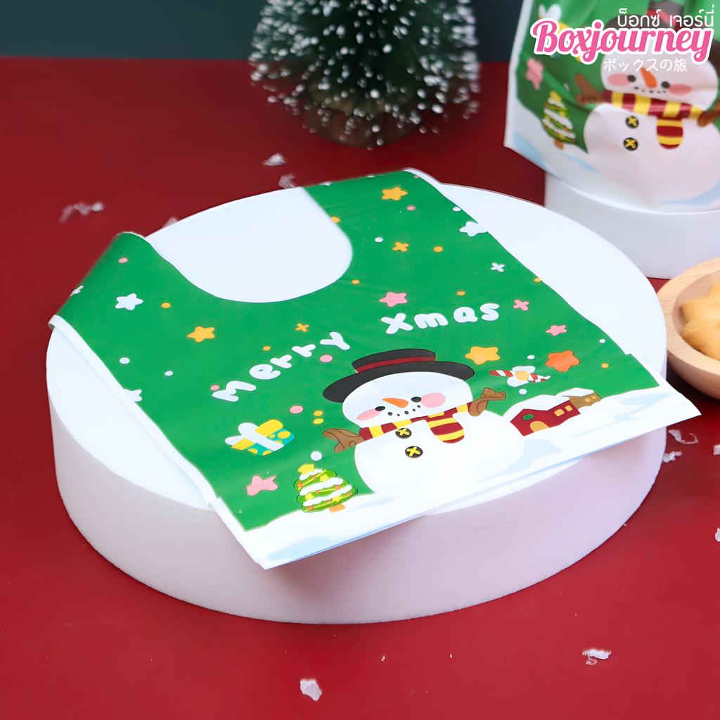 ถุงของขวัญโบว์หูกระต่าย ลายคริสต์มาส 02 ขนาด 6 x 13.5 x 23 ซม.