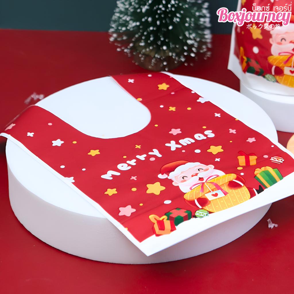 ถุงของขวัญโบว์หูกระต่าย ลายคริสต์มาส 03 ขนาด 6 x 13.5 x 23 ซม.